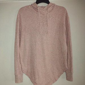 Sueter para mujer  ME to WE  color rosado oscuro jaspeado con capucha talla S